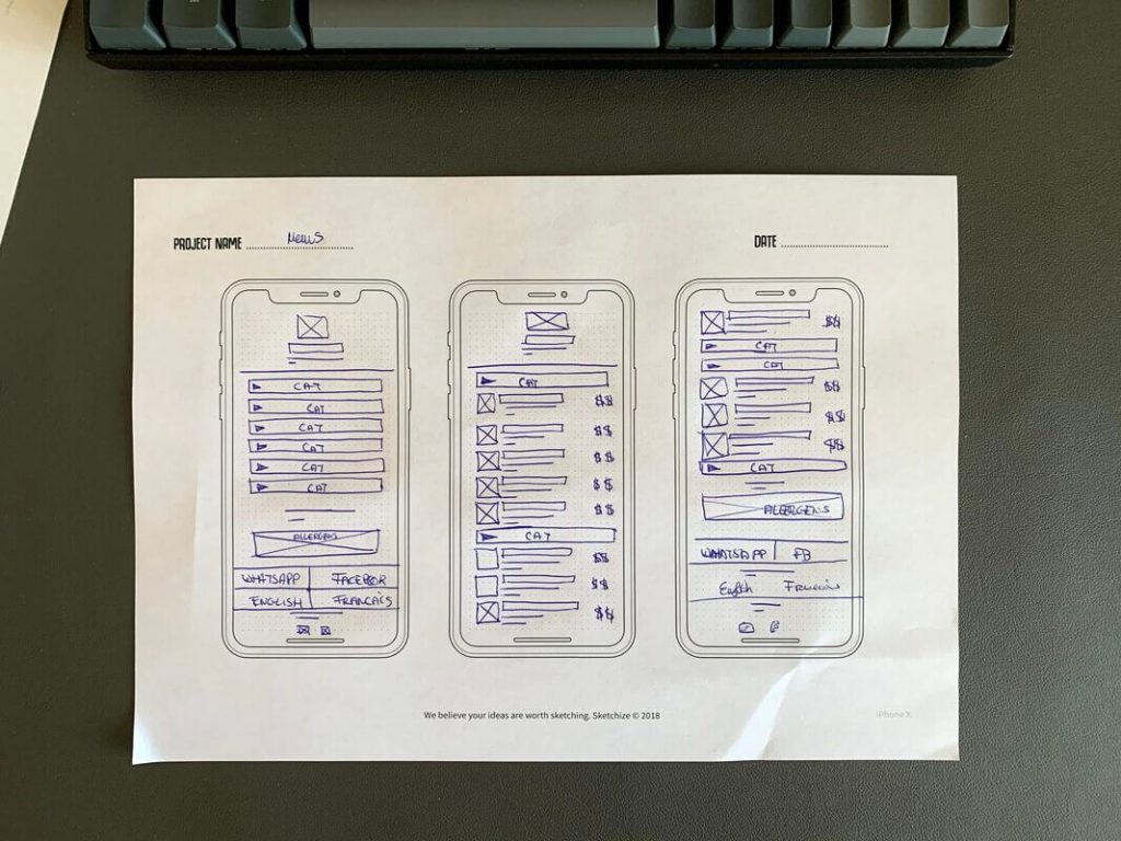 Final digital product sketch ux designer